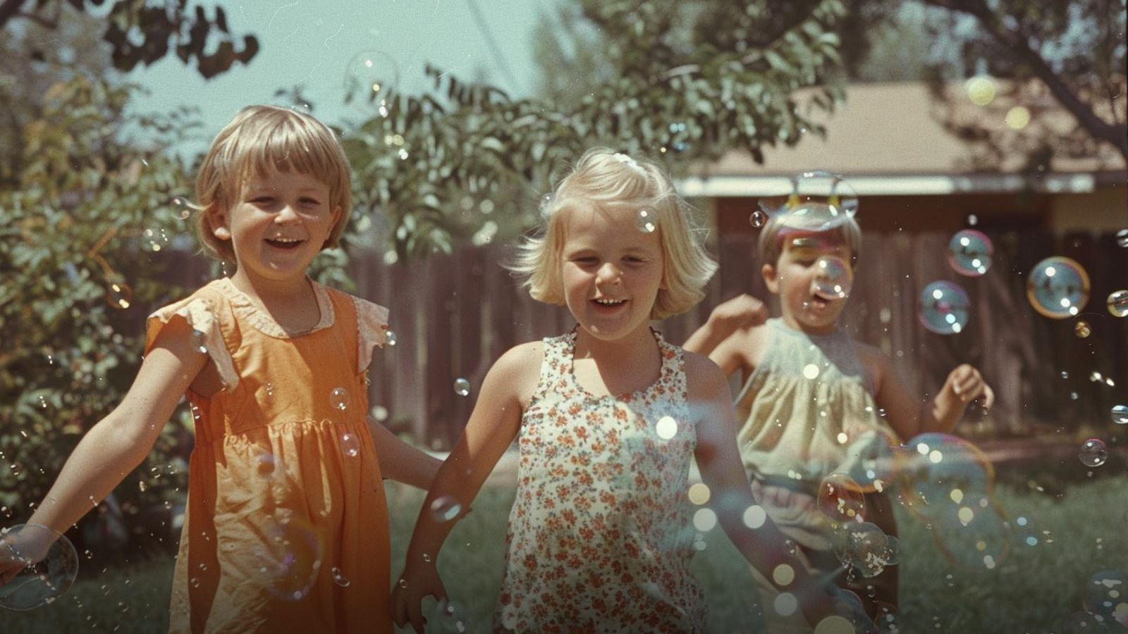 kids play bubbles 60s