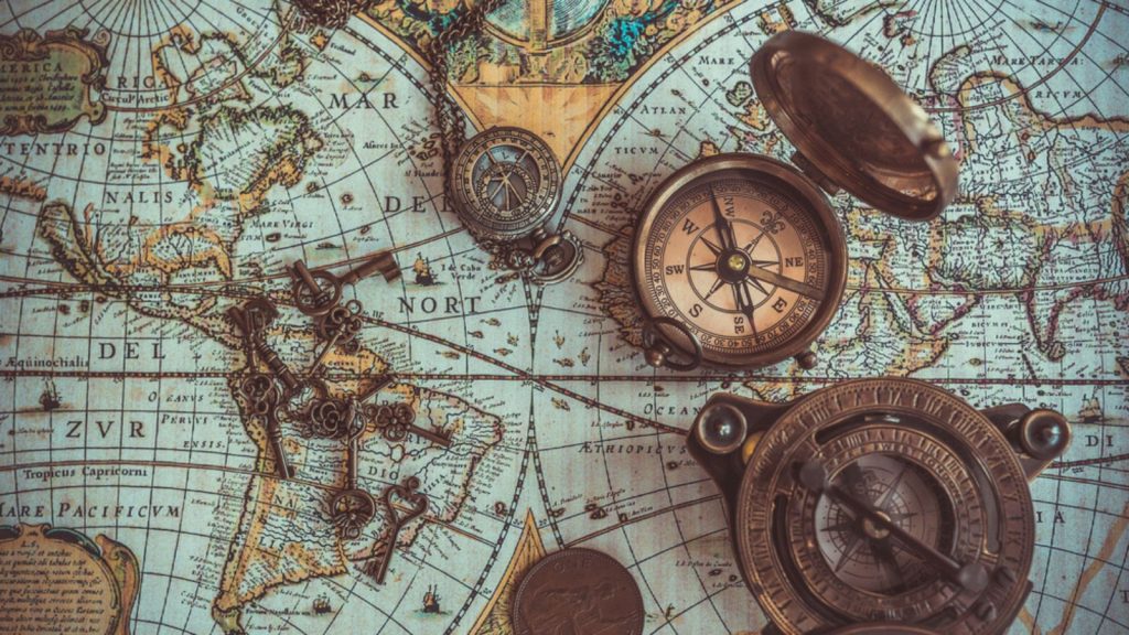 pirate map compass