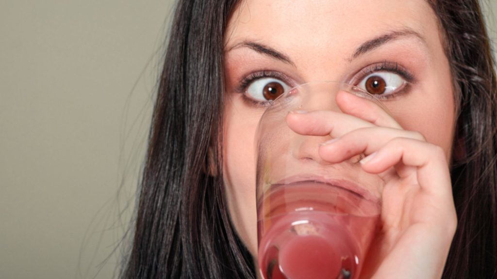 woman drink hiccup